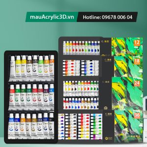 3D-acrylic-paint-hop-36-mau-acrylic-12ml 3D AcrylicPaint Hộp 36 màu Acrylic tuýp nhỏ 12ml