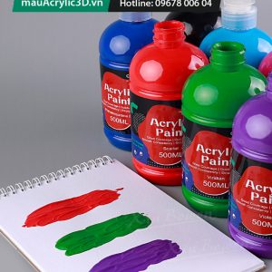3D Màu Acrylic Paint sơn nội thất Chai 500ml