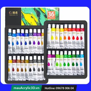AcrylicPaint 3D Hộp 24 màu Set Tuýp nhỏ 12ml