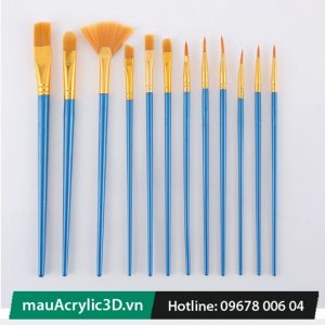 Bộ vẽ màu Acrylic Paint Toolkits 5D 12 cọ xanh nhiều đầu