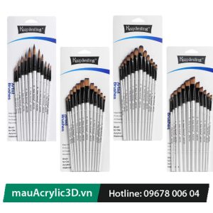 Dụng cụ vẽ màu Acrylic 3D bộ 12 cọ đa phong cách