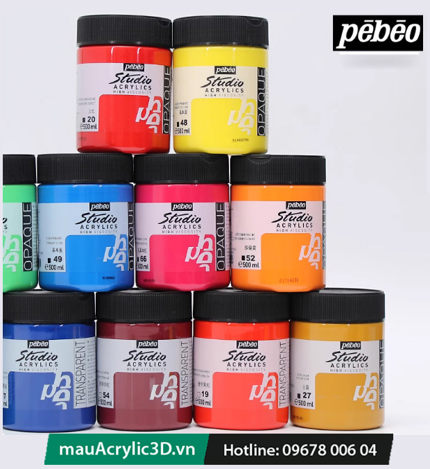 Sơn màu Acrylic Pebeo Studio chai 500ml
