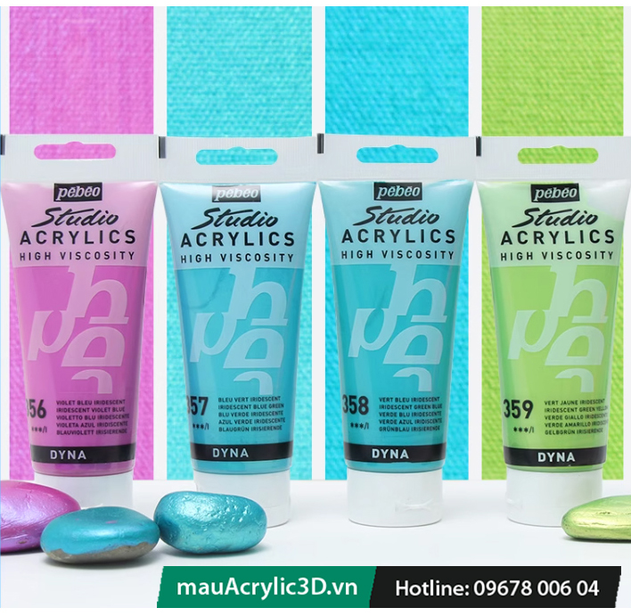 màu Metalic Pebeo Acrylic hiệu ứng kim loại 3D 5D